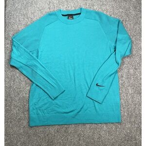 Nike Golf Tiger Woods Sweater Mens XL Teal TW Collection Pullover Crew Neck